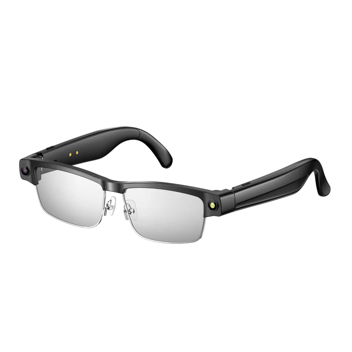 L802 Metal Half Rim AI Smart Glasses with 8MP Camera & Real-Time Translation