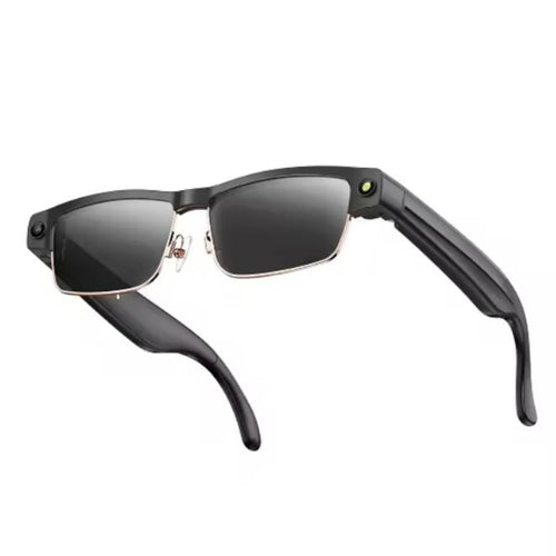 L802 Metal Half Rim AI Smart Glasses with 8MP Camera & Real-Time Translation