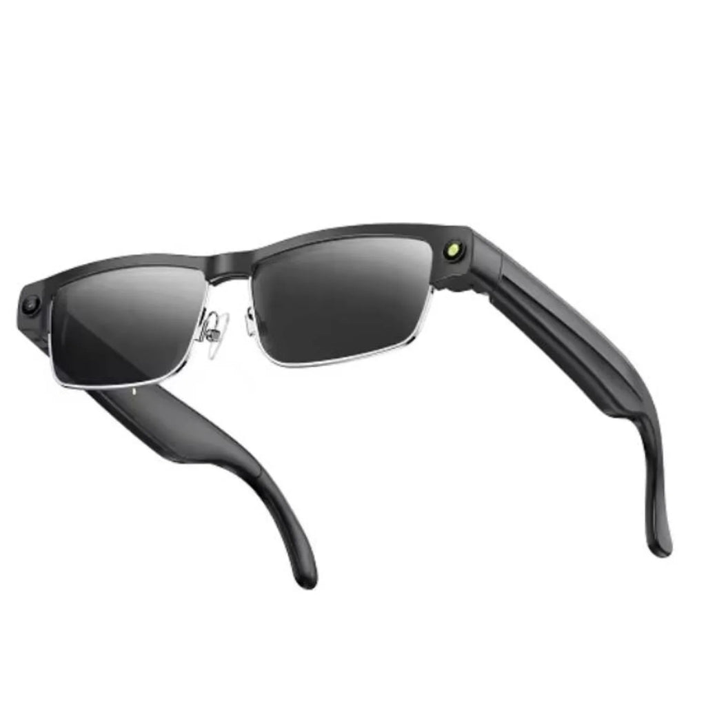 L802 Metal Half Rim AI Smart Glasses with 8MP Camera & Real-Time Translation