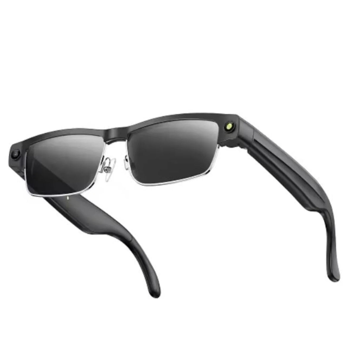 L802 Metal Half Rim AI Smart Glasses with 8MP Camera & Real-Time Translation