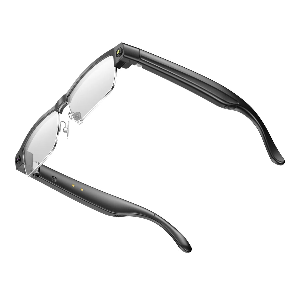 L802 Metal Half Rim AI Smart Glasses with 8MP Camera & Real-Time Translation