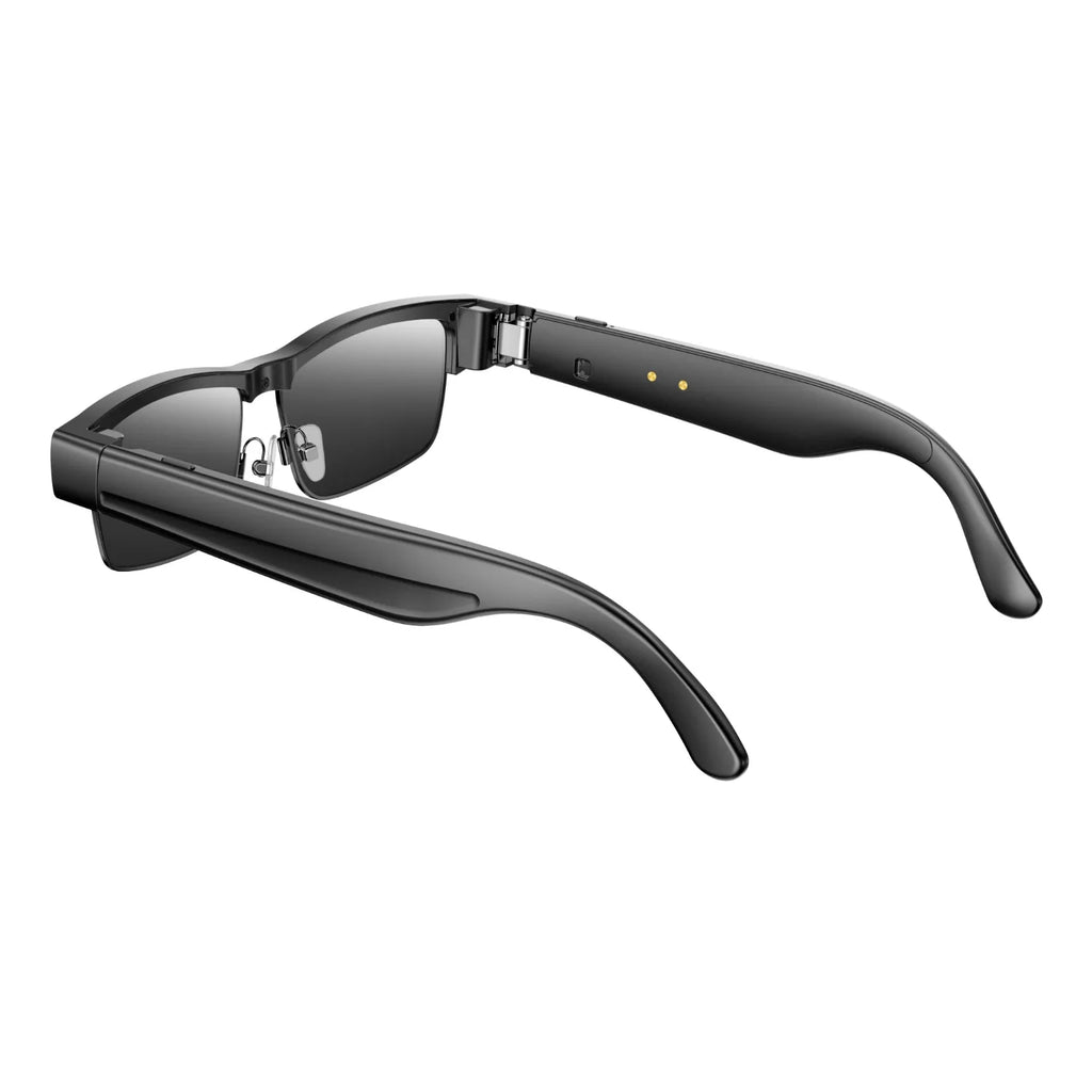 L802 Metal Half Rim AI Smart Glasses with 8MP Camera & Real-Time Translation