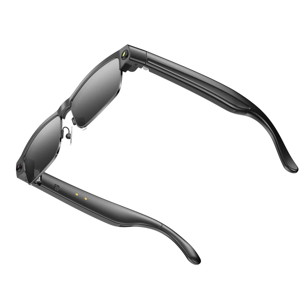 L802 Metal Half Rim AI Smart Glasses with 8MP Camera & Real-Time Translation