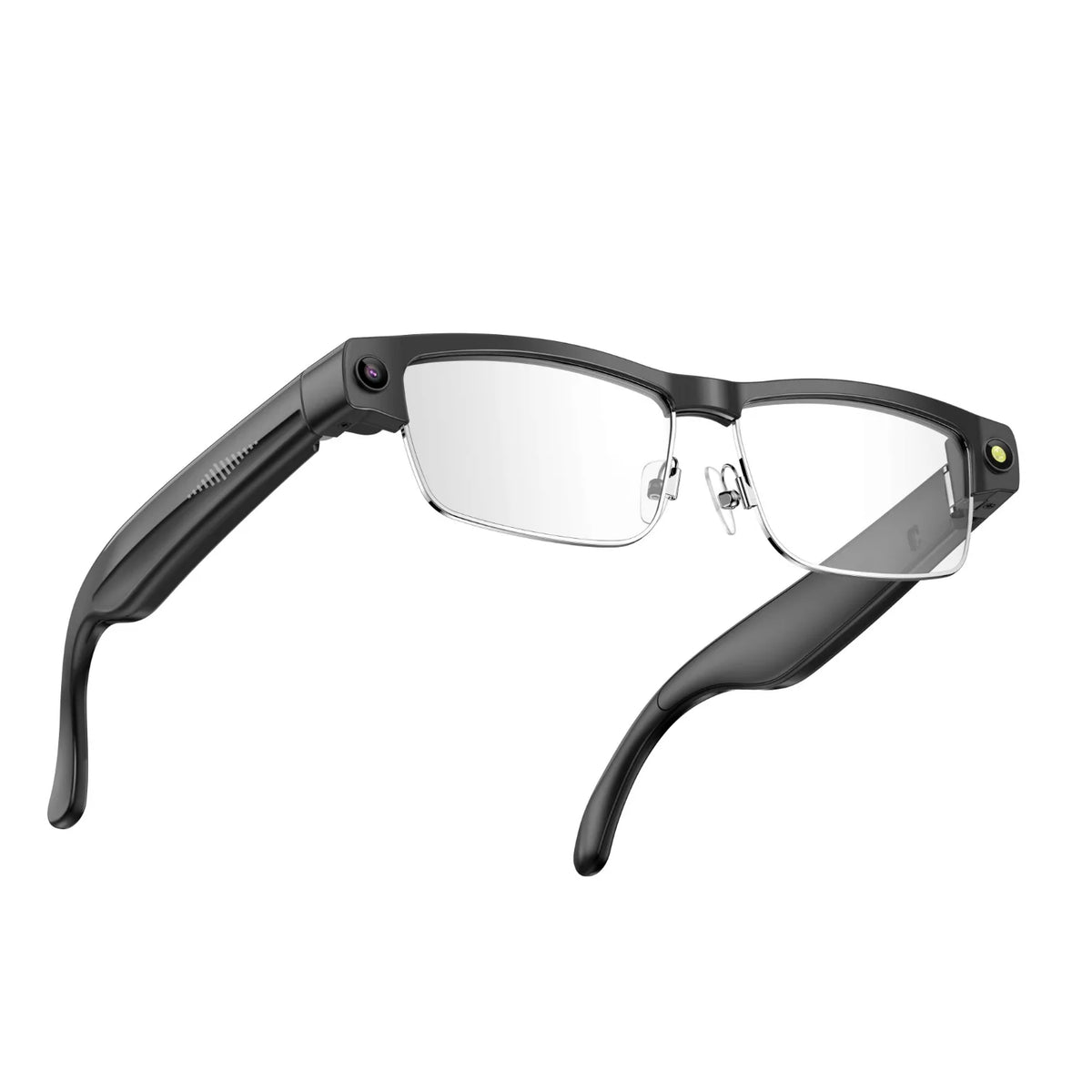 L802 Metal Half Rim AI Smart Glasses with 8MP Camera & Real-Time Translation