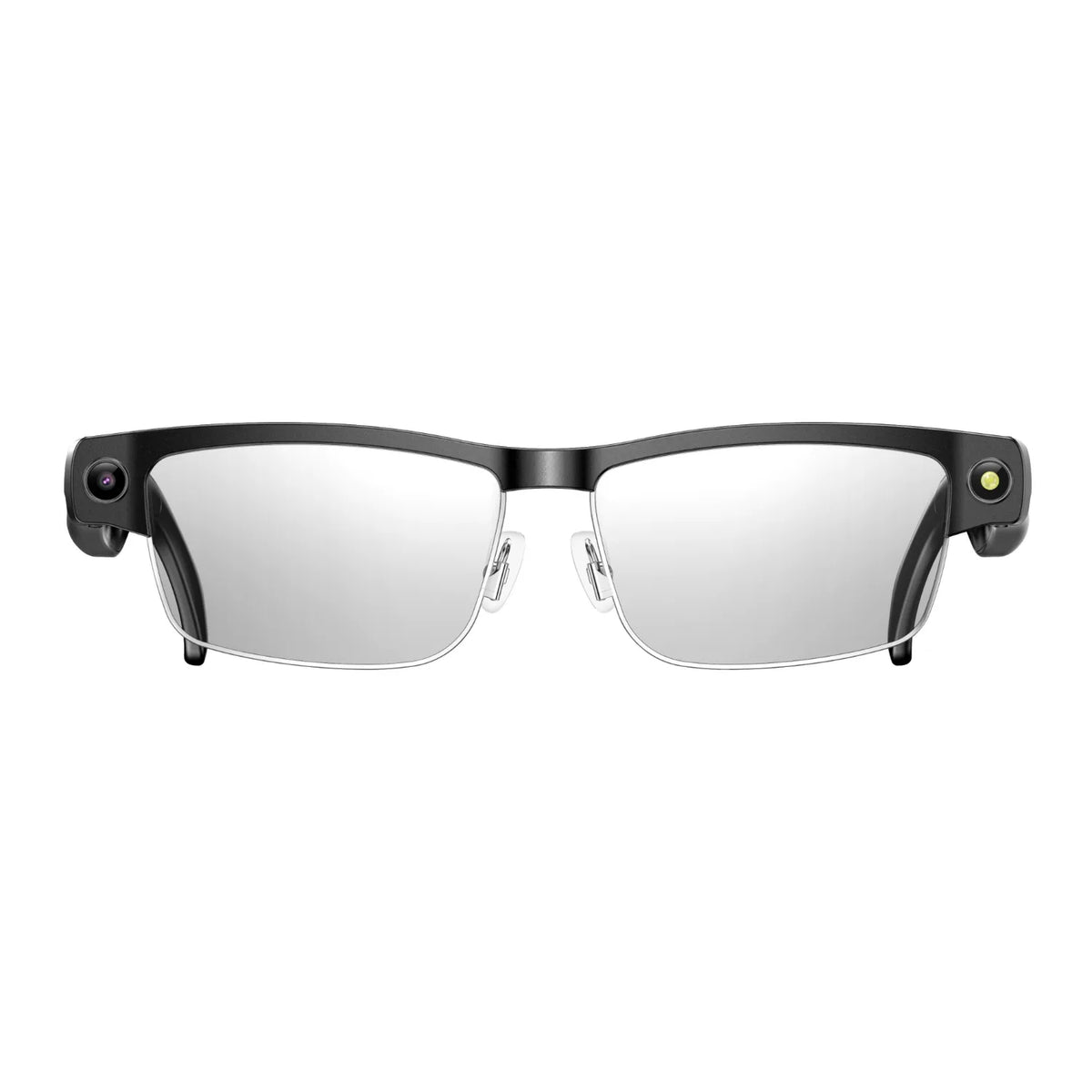 L802 Metal Half Rim AI Smart Glasses with 8MP Camera & Real-Time Translation