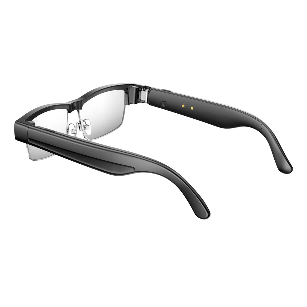 L802 Metal Half Rim AI Smart Glasses with 8MP Camera & Real-Time Translation